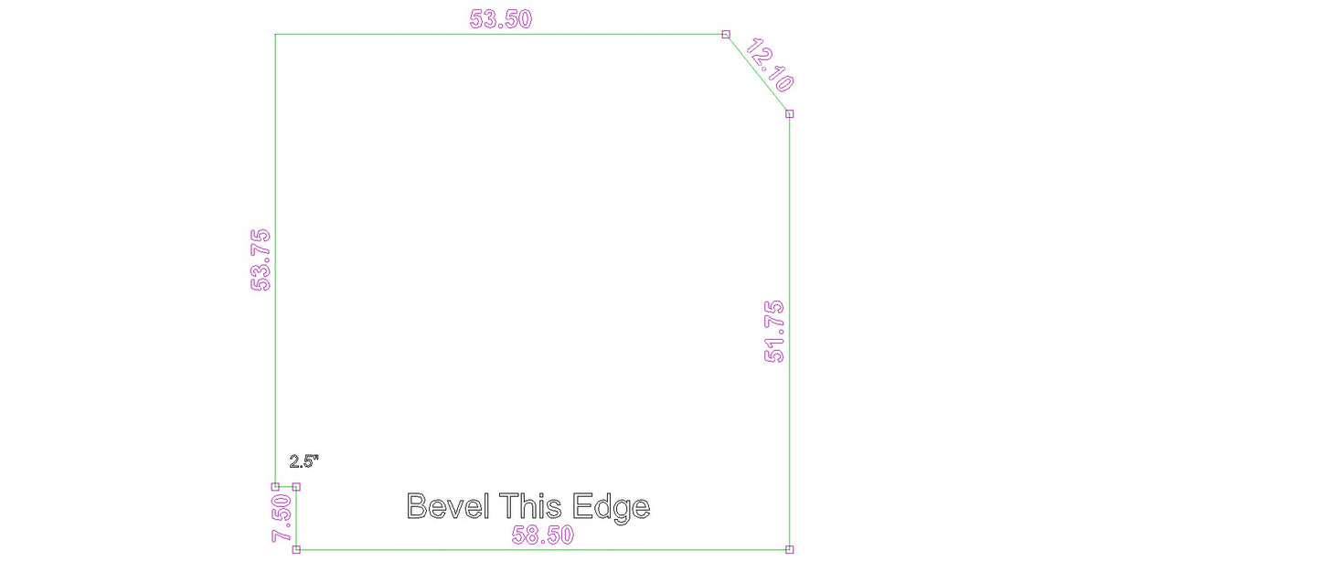 Custom Mat | Economy | cut per drawing | only one side beveled