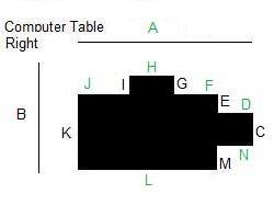 Economy Custom: 48 x 60 Computer Table Right .130" Black Vinyl Chairmat