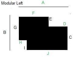 Hard Surfaces Custom: 36 x 48 Modular Left .110" Black Vinyl Chairmat