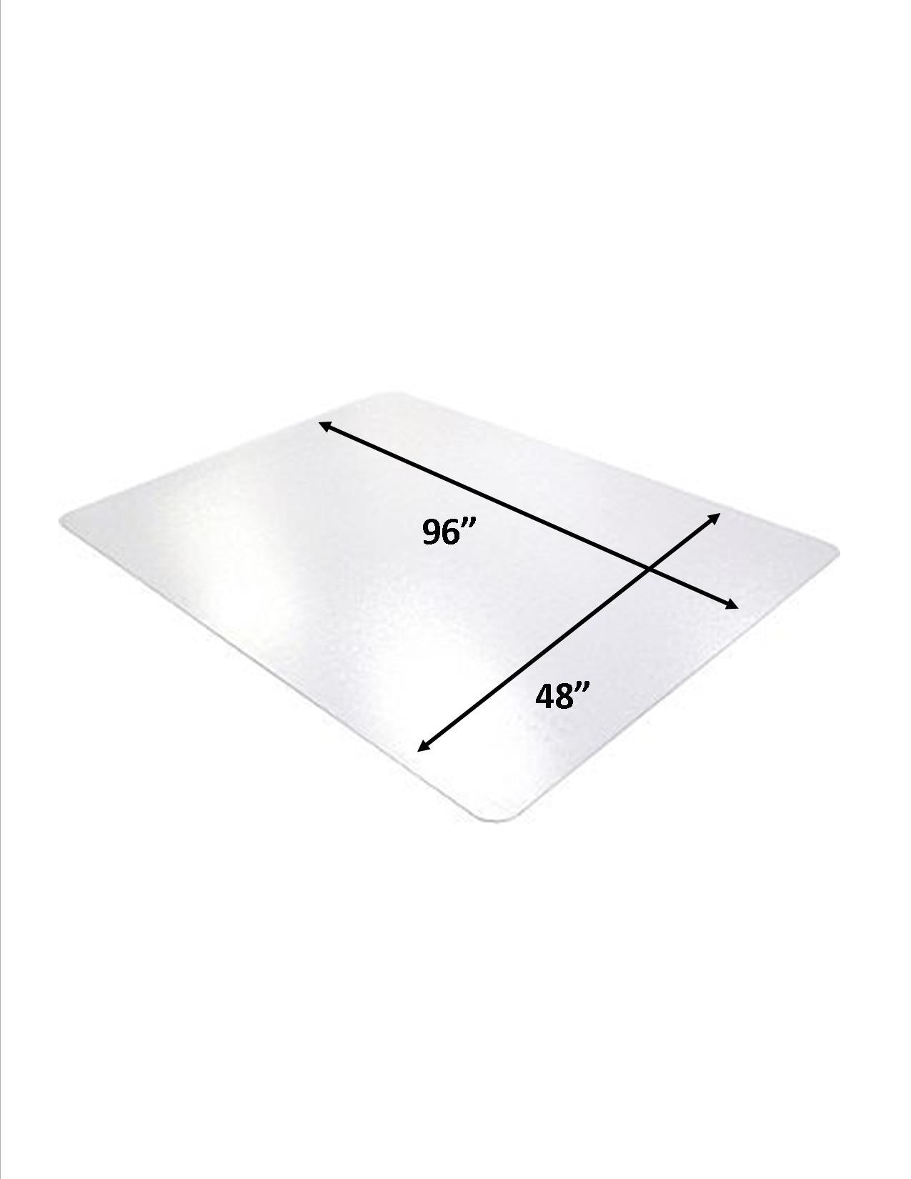 Hard Surfaces 48 x 96 Rectangle .100" Non-Studded Clear Vinyl Chairmat