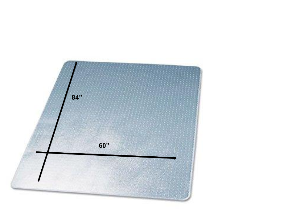Premium: 60" x 84" Rectangle .200" Clear Vinyl Chairmat With Rounded Corners