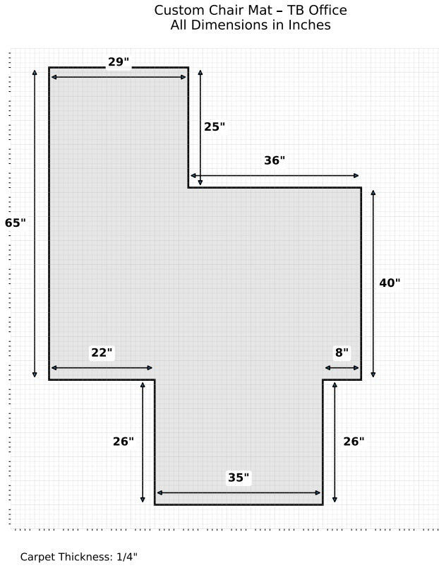 Custom Chair Mat | Premium - For Carpet | No Bevel