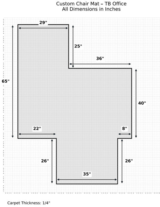 Custom Chair Mat | Premium - For Carpet | No Bevel