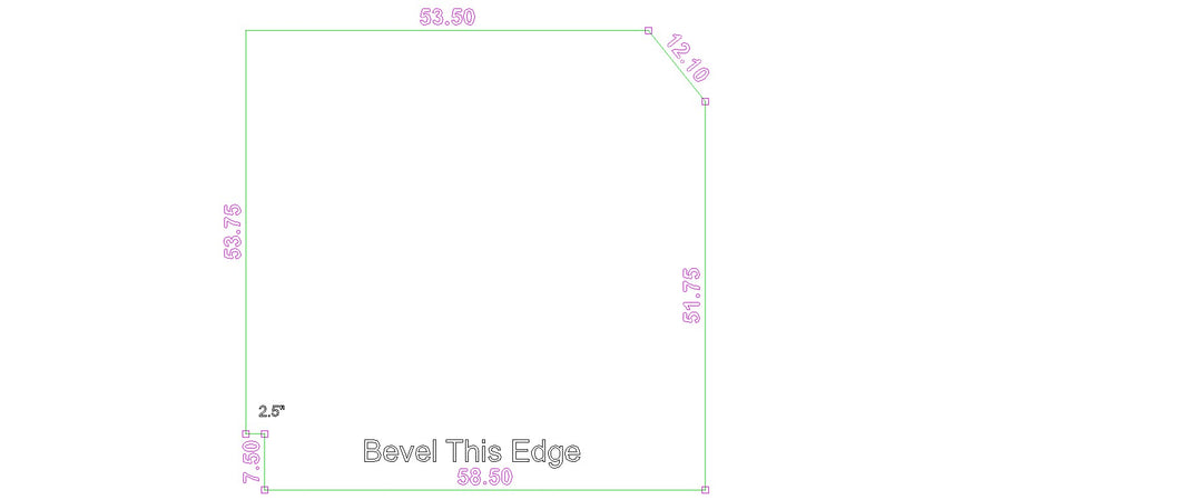 Custom Mat | Economy | cut per drawing | only one side beveled
