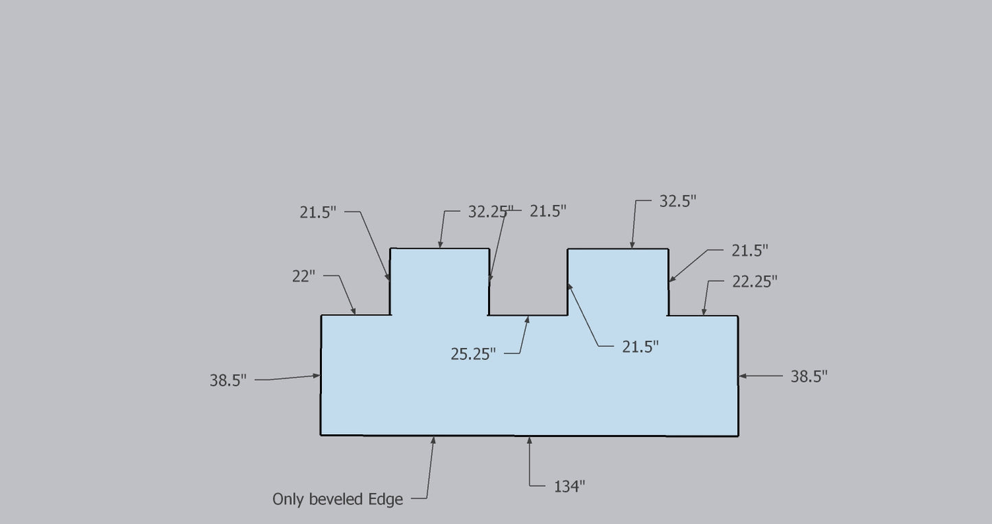 Custom Chair Mat | Hard Floor Clear | Only the long edge to be beveled