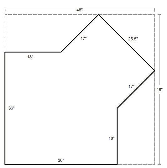 Custom Chair Mat | Material Type : Hard Floor Clear -   Beveled Edge: Yes -   Venting: No