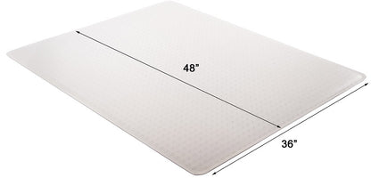 Hard Surface: 36 x 48 Rectangle .100" Non-Studded Clear Vinyl Chairmat
