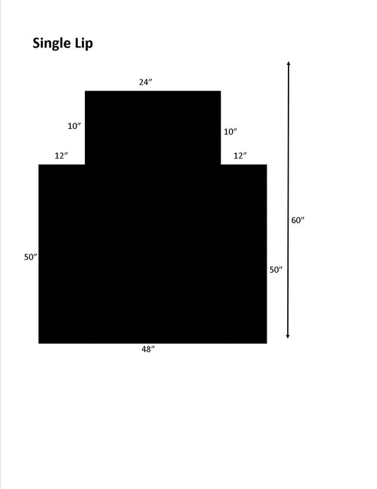 Economy (Black): 48 x 60 Single Lip (10" x 24" Lip) .130" Black Vinyl Chairmat