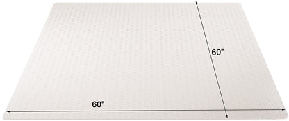 Hard Surface: 60 x 60 Square .100" Non-Studded Clear Vinyl Chairmat
